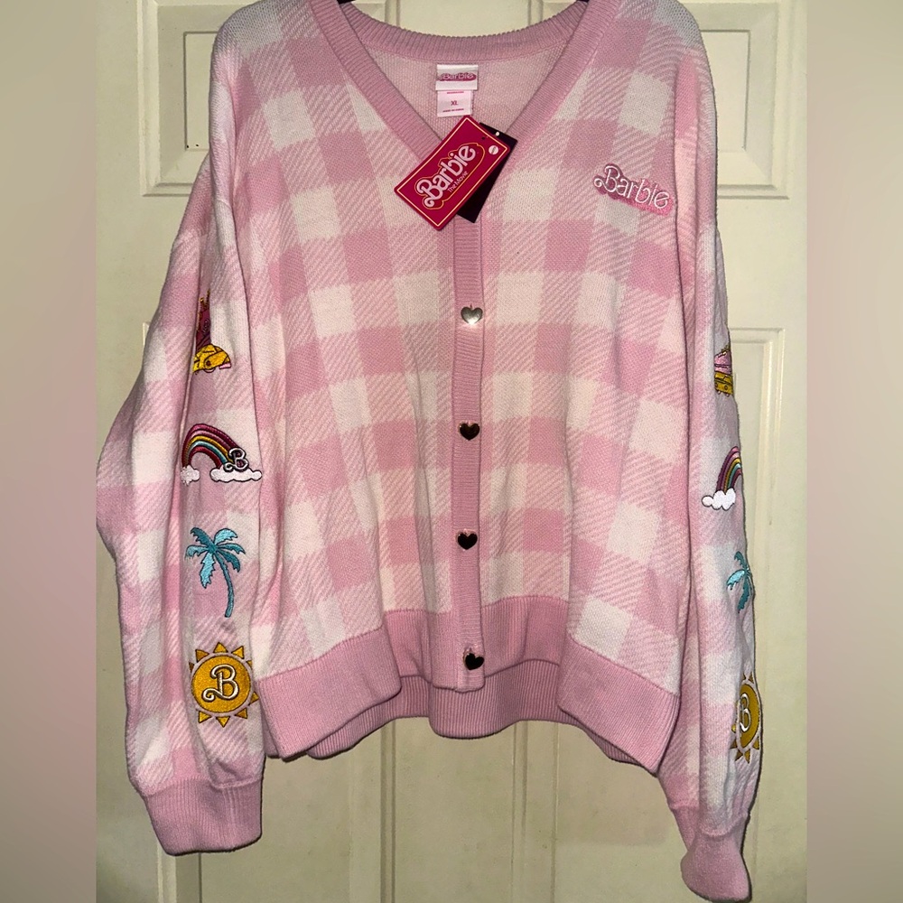 Barbie The Movie Gingham Patch Cardigan
